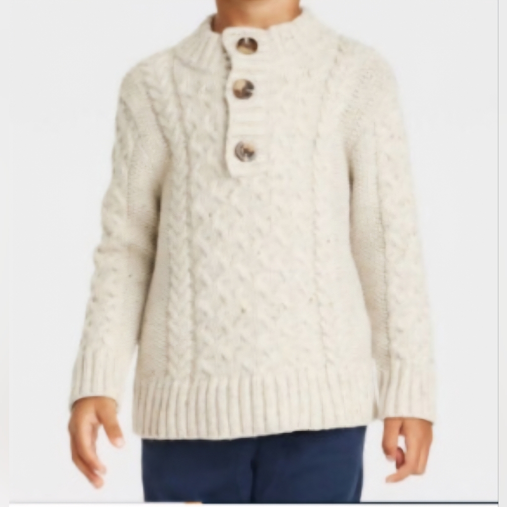 Cat & Jack Cream Cable Knit Knit Sweater Sz. 16 Cabin- Core #1788